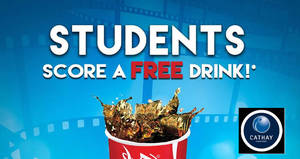 Featured image for Students get a free soft drink with ticket purchase at selected Cathay Cineplexes from 3 Nov 2016 – 26 Jan 2017