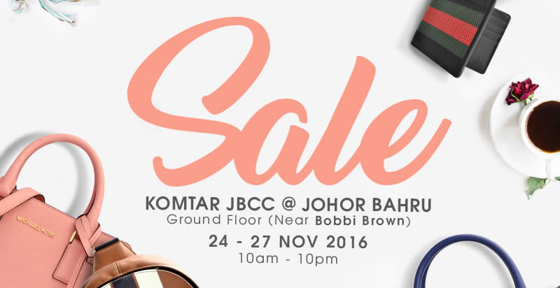 Featured image for Celebrity Wearhouz luxury designer handbags sale at Komtar JBCC Johor Bahru (near JB City Sq) from 24 - 27 Nov 2016