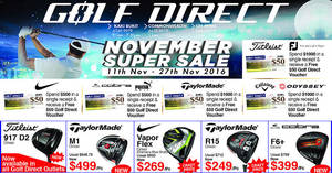 Featured image for Golf Direct: November Super Sale Offers from 11 – 27 Nov 2016