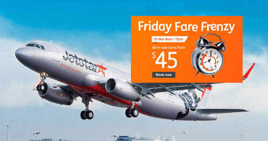 Featured image for Jetstar offers all-in sale fares from $45 to Jakarta, Phuket, Medan, Bali & more till 11pm on 25 Nov 2016