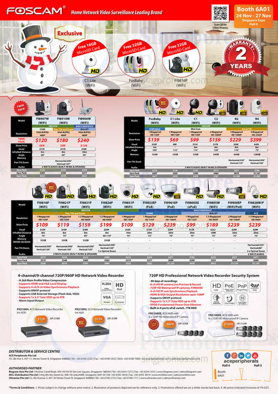 SITEX 2016 ACE Peripherals ACTi Foscam Stand Alone Network IP POE WiFi Camera Home SME Corp Large Enterprise PG1