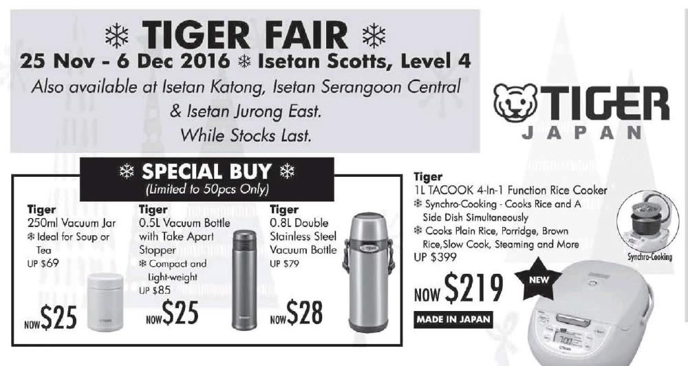 Featured image for Tiger & Happycall kitchen products on sale at Isetan's Tiger Fair from 25 Nov - 6 Dec 2016