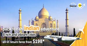 Featured image for (EXPIRED) Fly to India fr $198 all-in return with Scoot’s & Tigerair’s latest promo from 6 – 13 Nov 2016