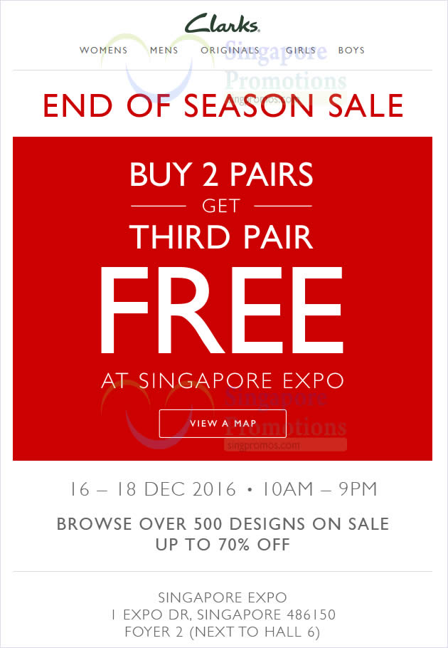 Clarks end of season sale at Expo 