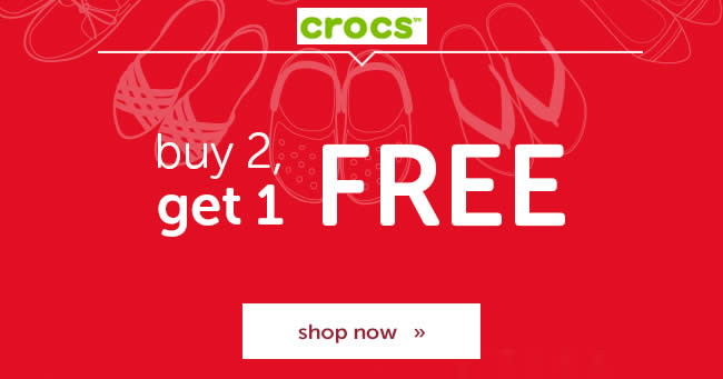 Crocs throws buy-2-get-1-free full priced items at their online store ...