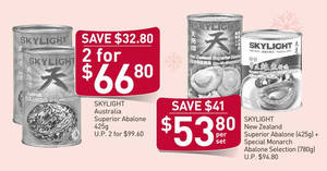 Featured image for Skylight abalone offers at Fairprice from 22 – 28 Dec 2016