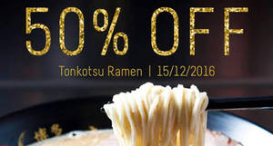 Featured image for (EXPIRED) Ikkousha offers 50% off Tonkotsu Ramen for one-day only at two outlets on 15 Dec 2016