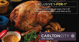 Featured image for Citibank cardholders enjoy 1-for-1 weekday festive buffet at Plate, Carlton City Hotel Singapore from 12 – 23 Dec 2016