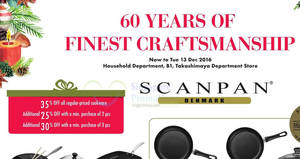 Featured image for (EXPIRED) SCANPAN cookware special offers at Takashimaya from 2 – 13 Dec 2016
