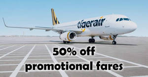 Featured image for (EXPIRED) TigerAir 24hr sale features 50% off promotional fares for travel in 2017. Book from 29 – 30 Dec 2016