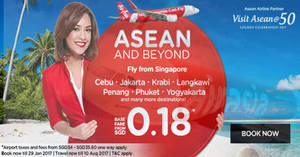 Featured image for AirAsia offers fares from $0.18* to ASEAN & many other destinations for travel up to Aug 17. Book from 23 – 29 Jan 2017