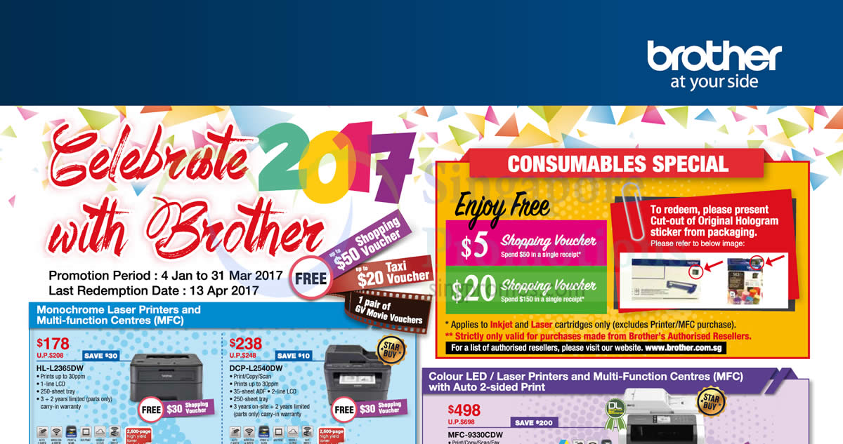 Featured image for Brother printers new year sales promotion valid from 4 Jan - 31 Mar 2017