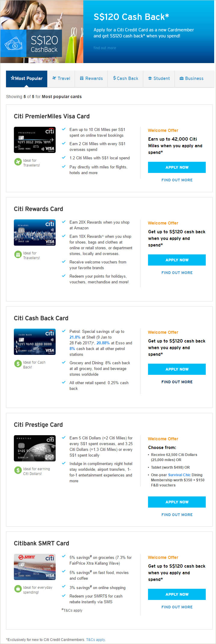 Citibank: Apply for selected credit cards & get $120 ...