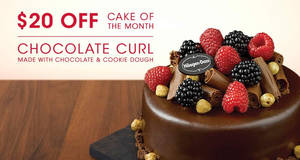 Featured image for (EXPIRED) Häagen-Dazs offers $20 off Chocolate Curl ice cream whole cakes from 1 – 30 Apr 2017