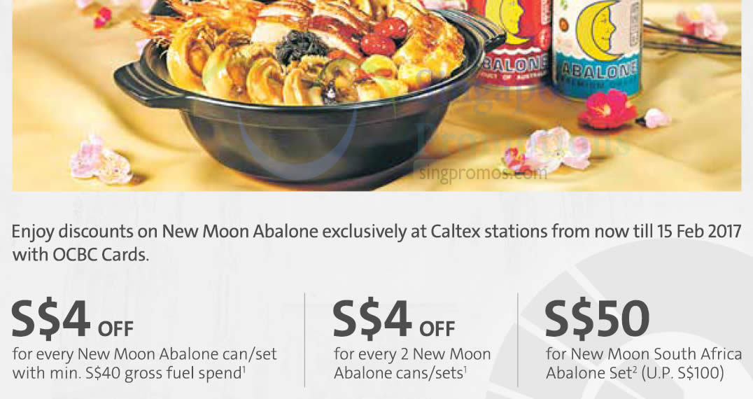 Featured image for New Moon Abalone treats at Caltex stations for OCBC cardholders from 12 Jan - 15 Feb 2017