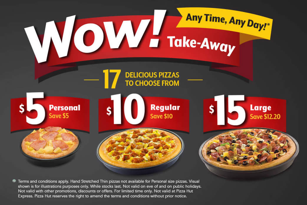 Pizza Hut Takeaway & save 50 off personal / regular pizzas & 44 off