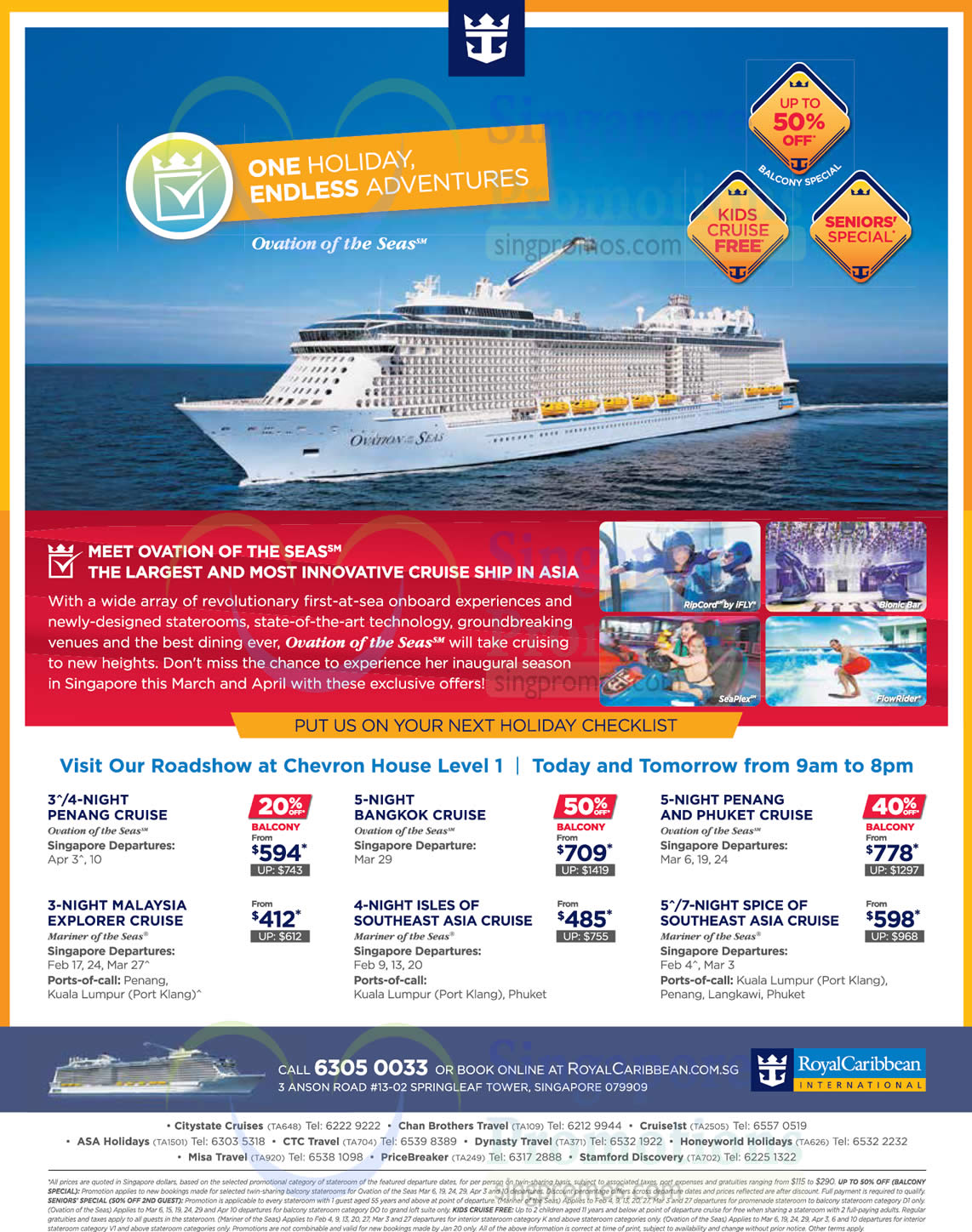 Royal Caribbean roadshow at Chevron House (Cruise from $412*) from 19 ...