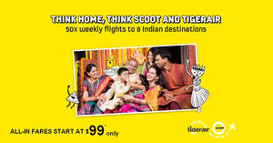 Featured image for (EXPIRED) Fly to India fr $99 all-in with Scoot’s & Tigerair’s latest promo for travel up to May 17. Book from 31 Jan – 5 Feb 2017