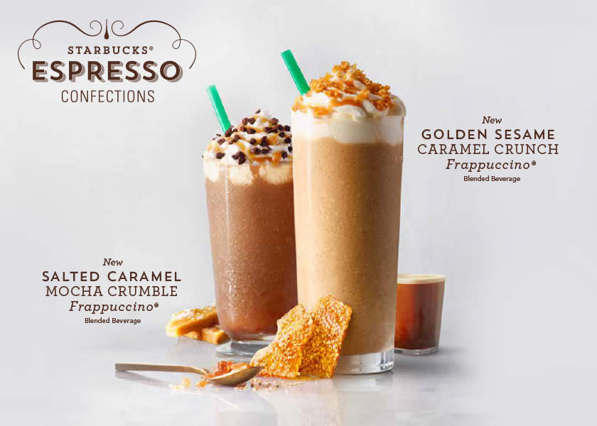 Starbucks new Golden Sesame Caramel Crunch Latte & Salted