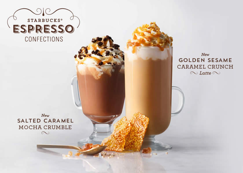 Starbucks new Golden Sesame Caramel Crunch Latte & Salted