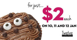Featured image for Twelve Cupcakes offers cupcakes for just $2 each at all outlets from 10 – 12 Jan 2017