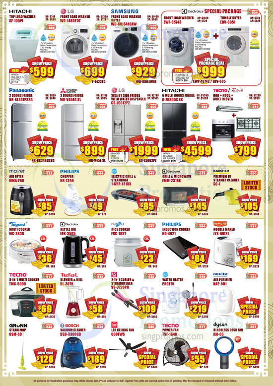 Washers, Fridges, Small Appliances, Philips, Hitachi, Samsung, LG, CNY Expo 3 Jan 2017