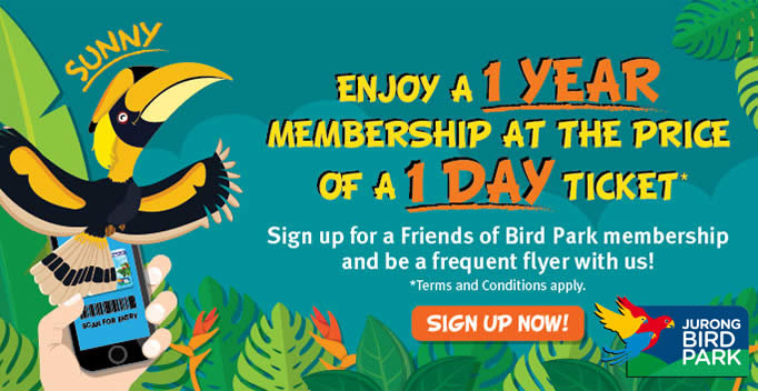 Enjoy unlimited admission to Jurong Bird Park at the price of a 1-day