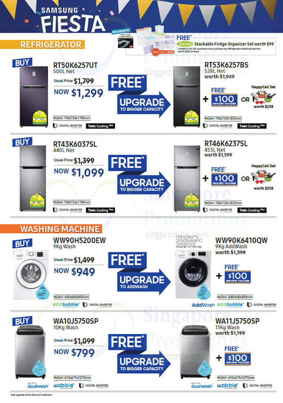 Refrigerator, Washing Machine Samsung Fiesta 17 Feb 2017