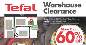 Featured image for (EXPIRED) Tefal’s warehouse clearance offers over 60% savings at Courts Megastore from 25 – 26 Feb 2017