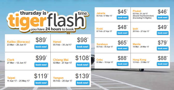 Featured image for Tigerair's 24hr sale features fares fr $45 all-in to 14 destinations from 2 - 3 Feb 2017