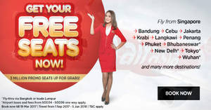 Featured image for AirAsia’s FREE Seats promotion is BACK! Fly fr $34 all-in to over 60 destinations! Book from 13 – 19 Mar 2017