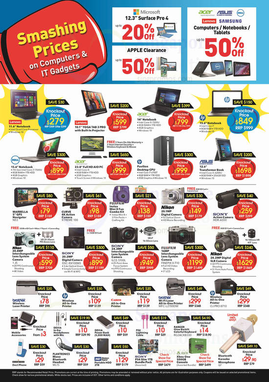 Knockout Sale Notebooks, Cameras, Printers, 30 Mar 2017