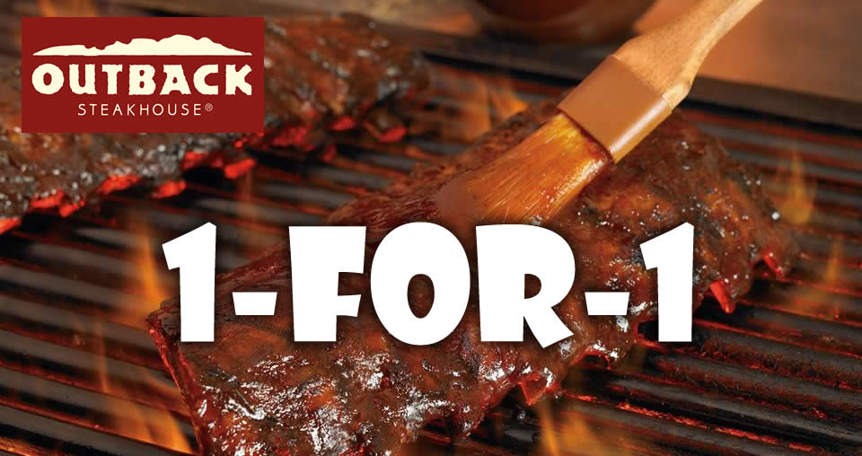 Outback Steakhouse 1for1 Outback Favourites every Wednesday with