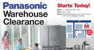 Featured image for (EXPIRED) Panasonic Warehouse Clearance up to 50% off at Courts Megastore from 11 – 12 Mar 2017