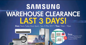 Featured image for (EXPIRED) Samsung warehouse clearance at Courts Megastore from 3 – 5 Mar 2017