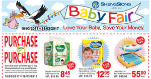 Featured image for (EXPIRED) Sheng Siong baby fair offers valid from 10 – 31 Mar 2017