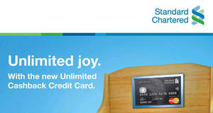 Featured image for (EXPIRED) Standard Chartered: Sign-up for Unlimited Cashback credit card & get up to $80 cashback! Ends 30 Sep 2019