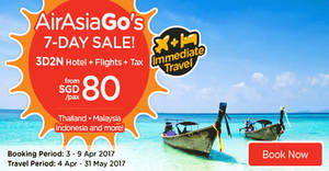 Featured image for (EXPIRED) Grab a 3D2N vacation fr $80/pax (Hotel + Flights + Taxes) with Air Asia Go’s latest promo valid from 3 – 9 Apr 2017