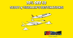 Featured image for (EXPIRED) Save 20% off 58 Scoot and Tigerair’s destinations with UOB cards! Book from 7 – 10 Apr 2017