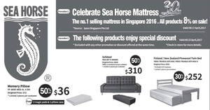 Featured image for (EXPIRED) Sea Horse offers 30% to 50% off selected furniture, mattresses, beds & more from 14 – 23 Apr 2017
