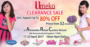 Featured image for Umeko up to 80% off clearance sale at Alexandra Retail Centre from 17 – 23 Apr 2017