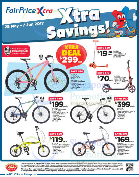 FairPrice Xtra Aleoca bikes offers save up to 90 From 25 May