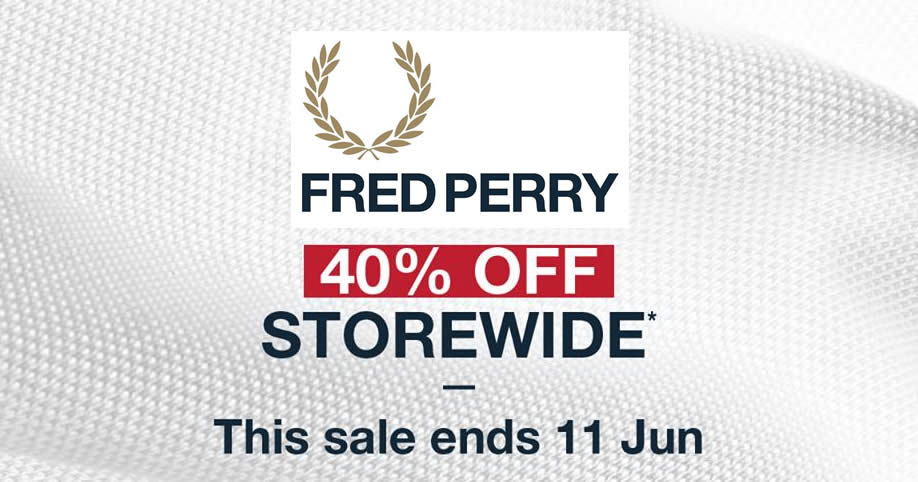 Featured image for Fred Perry slashes 40% off STOREWIDE at all Authentic Shops! Valid from 18 May - 11 Jun 2017