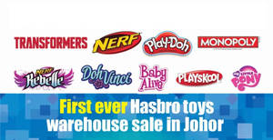 Featured image for (EXPIRED) Hasbro Toys Warehouse Sale! Up to 70% off at Johor Bahru, Malaysia from 8 – 12 Jun 2017