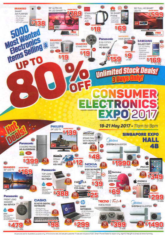 Hot Deals, Unlimited Stock Deals, Consumer Electronics Expo 10 May 2017