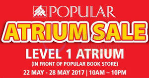 Featured image for Popular up to 70%* off atrium sale at Thomson Plaza from 22 – 28 May 2017