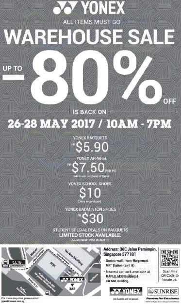 (EXPIRED) Yonex warehouse sale offers discounts of up to 80% off from ...