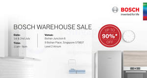 Featured image for (EXPIRED) Bosch up to 90% off warehouse sale at Junction 8! From 1 – 2 Jul 2017