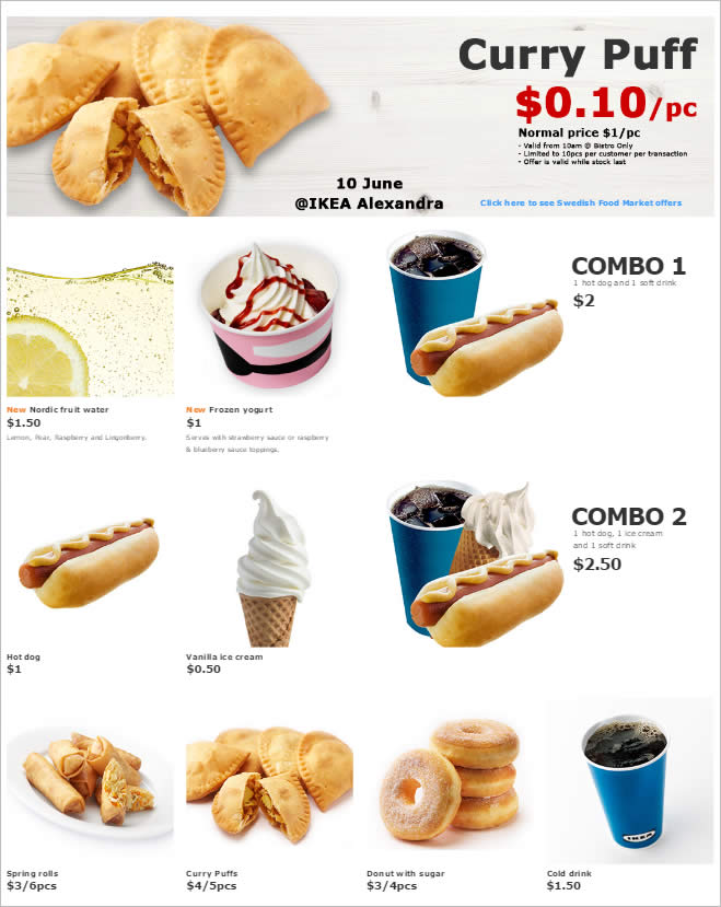 Ikea 10 Curry Puffs 1 Froyo 1 Hot Dogs Many More At