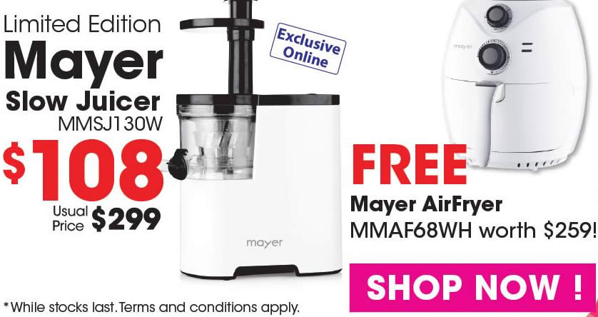 Mayer slow outlet juicer